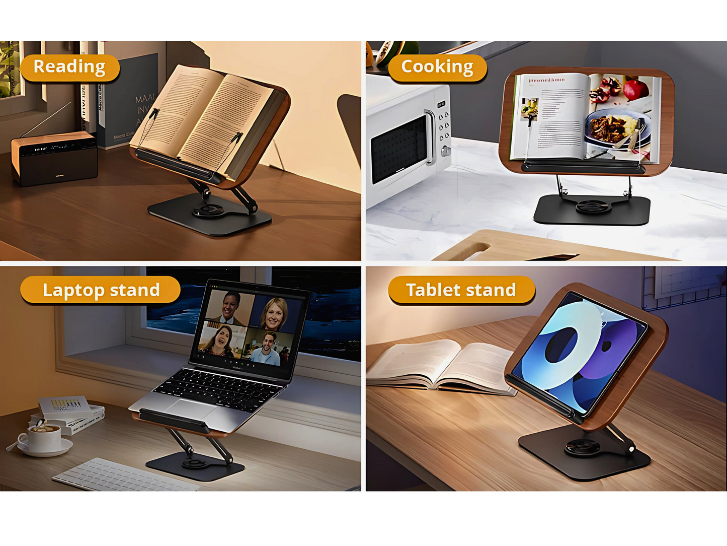 SUNCHHAYA New Book Reading Stand With Adjustable Height-Angle (R51_Brown)