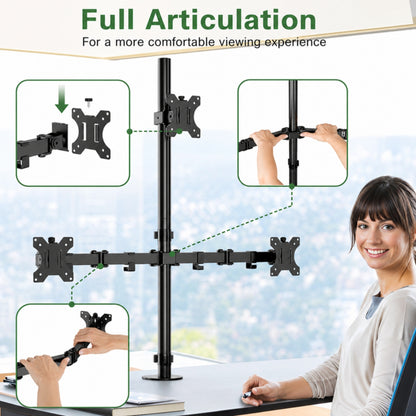 Full articulation and height adjustment on the pole