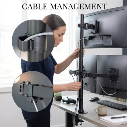 Cable management clips along the pole