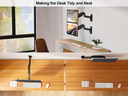 SUNCHHAYA Wall Mounted Arm for Desk, Wall Mounted Monitor Stand