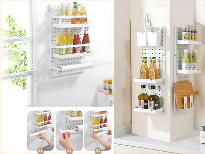 SUNCHHAYA Peg Board, Pegboard for Wall Organizer (White, Size :- 63x42 CM)