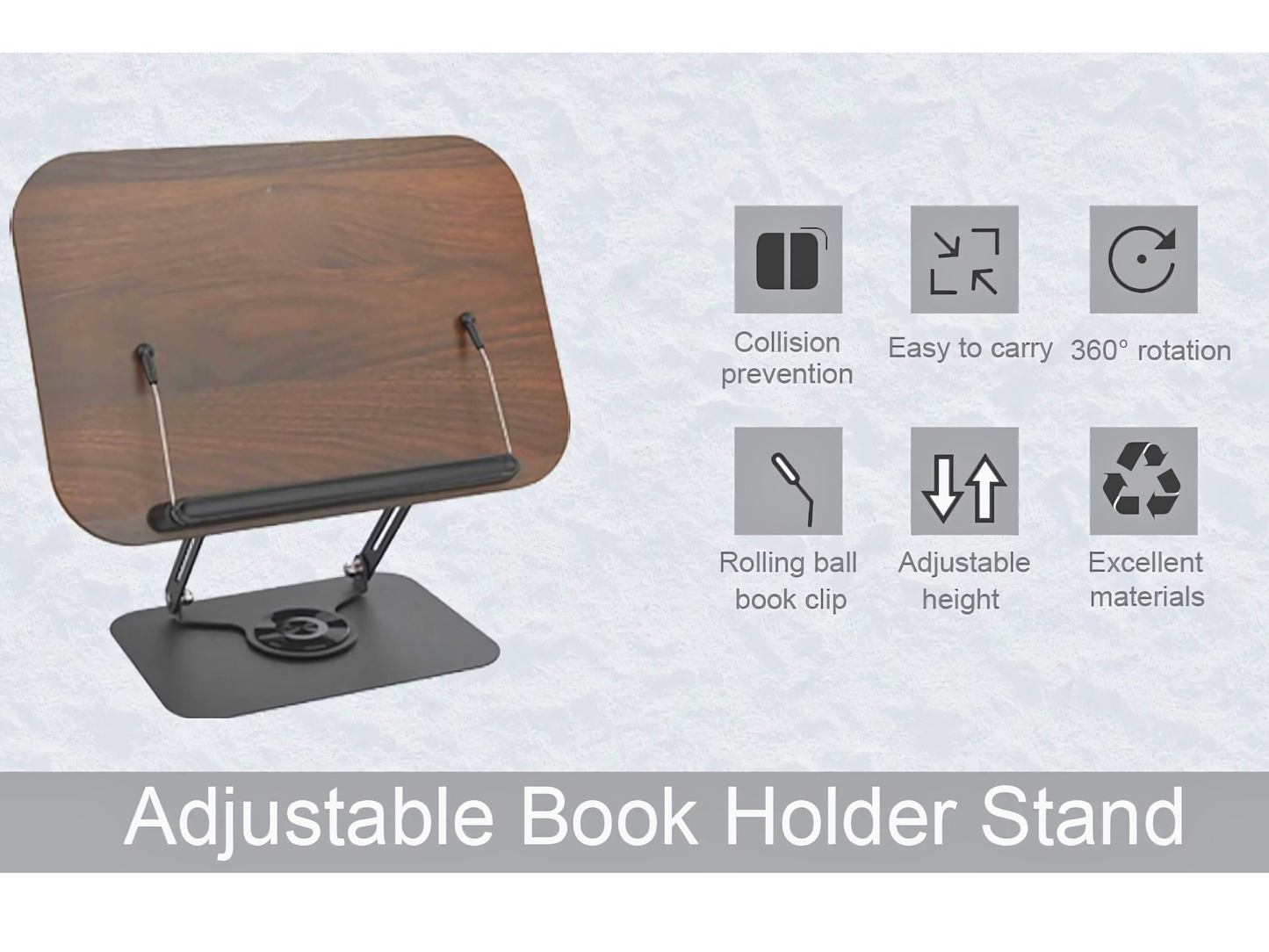 SUNCHHAYA New Book Reading Stand With Adjustable Height-Angle (R51_Brown)