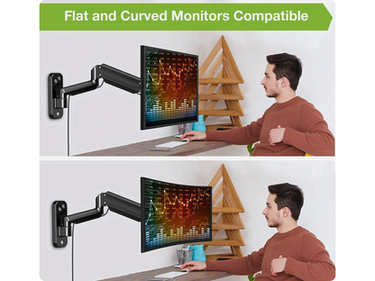 SUNCHHAYA Wall Mounted Arm for Desk, Wall Mounted Monitor Stand