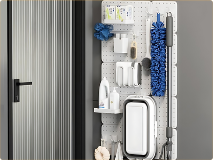 SUNCHHAYA Peg Board, Pegboard for Wall Organizer (White, Size :- 63x42 CM)