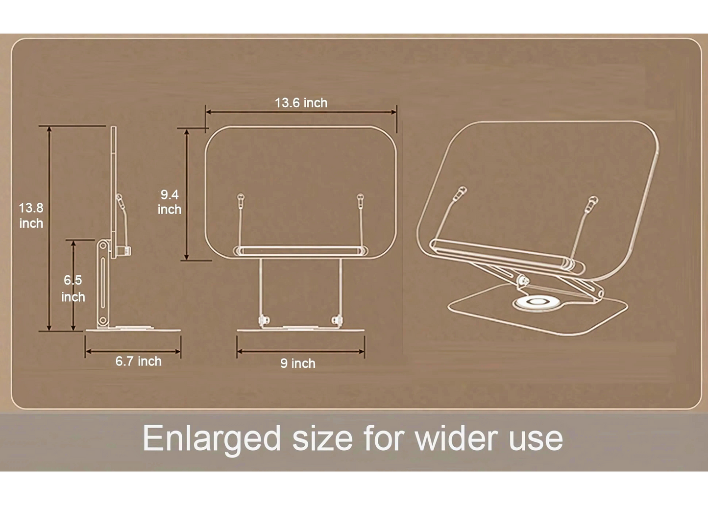 SUNCHHAYA New Book Reading Stand With Adjustable Height-Angle (R51_Brown)