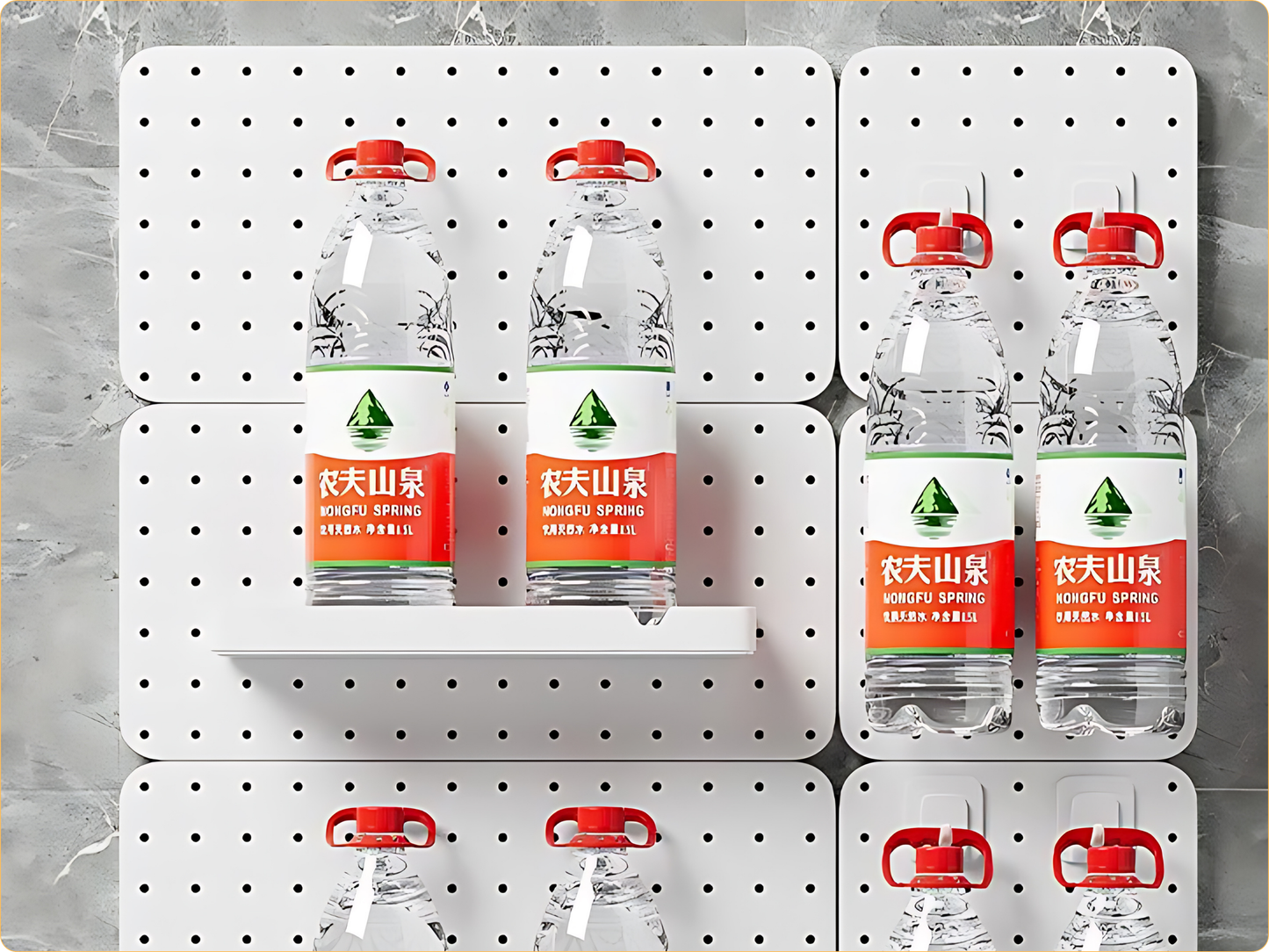 SUNCHHAYA Peg Board, Pegboard for Wall Organizer (White, Size :- 63x42 CM)