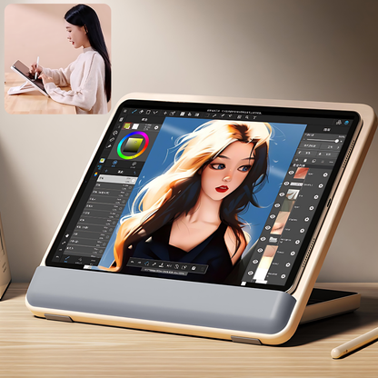 SUNCHHAYA Ipad Stand-Adjustable Reading, Writing & Drawing Stand with Soft Wrist Pad, 4 Pieces Of Silica pads Included (P29)