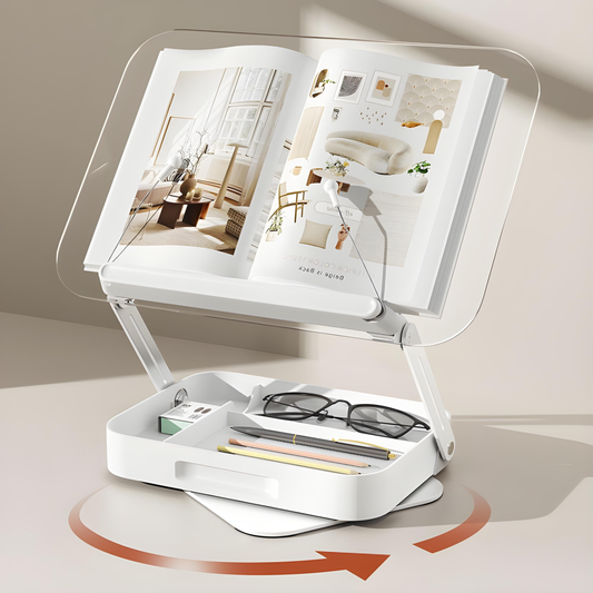 SUNCHHAYA Acrylic Book Reading Stand With Holder Adjustable Height-Angle (R22H)