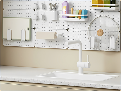 SUNCHHAYA Peg Board, Pegboard for Wall Organizer (White, Size :- 63x42 CM)