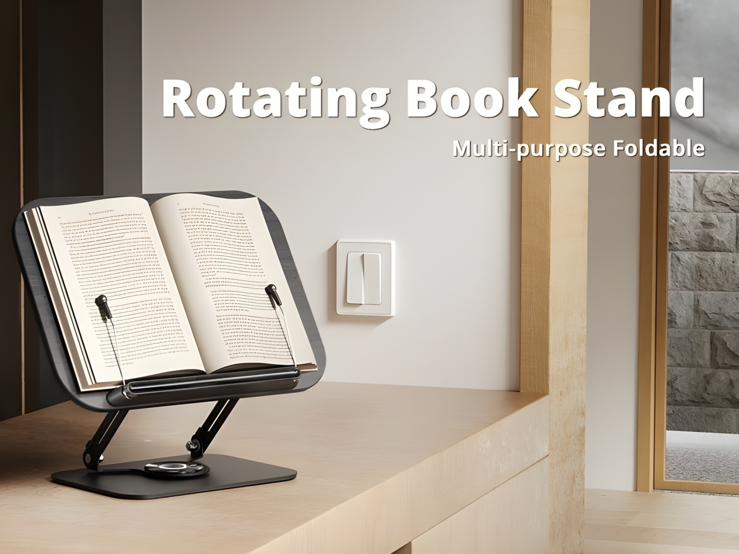 SUNCHHAYA New Book Reading Stand With Adjustable Height-Angle (R51_Black)