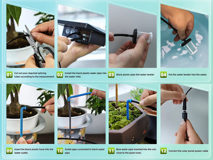 SUNCHHAYA Solar Powered Irrigation System Kit, 20 Plants Automatic Watering System