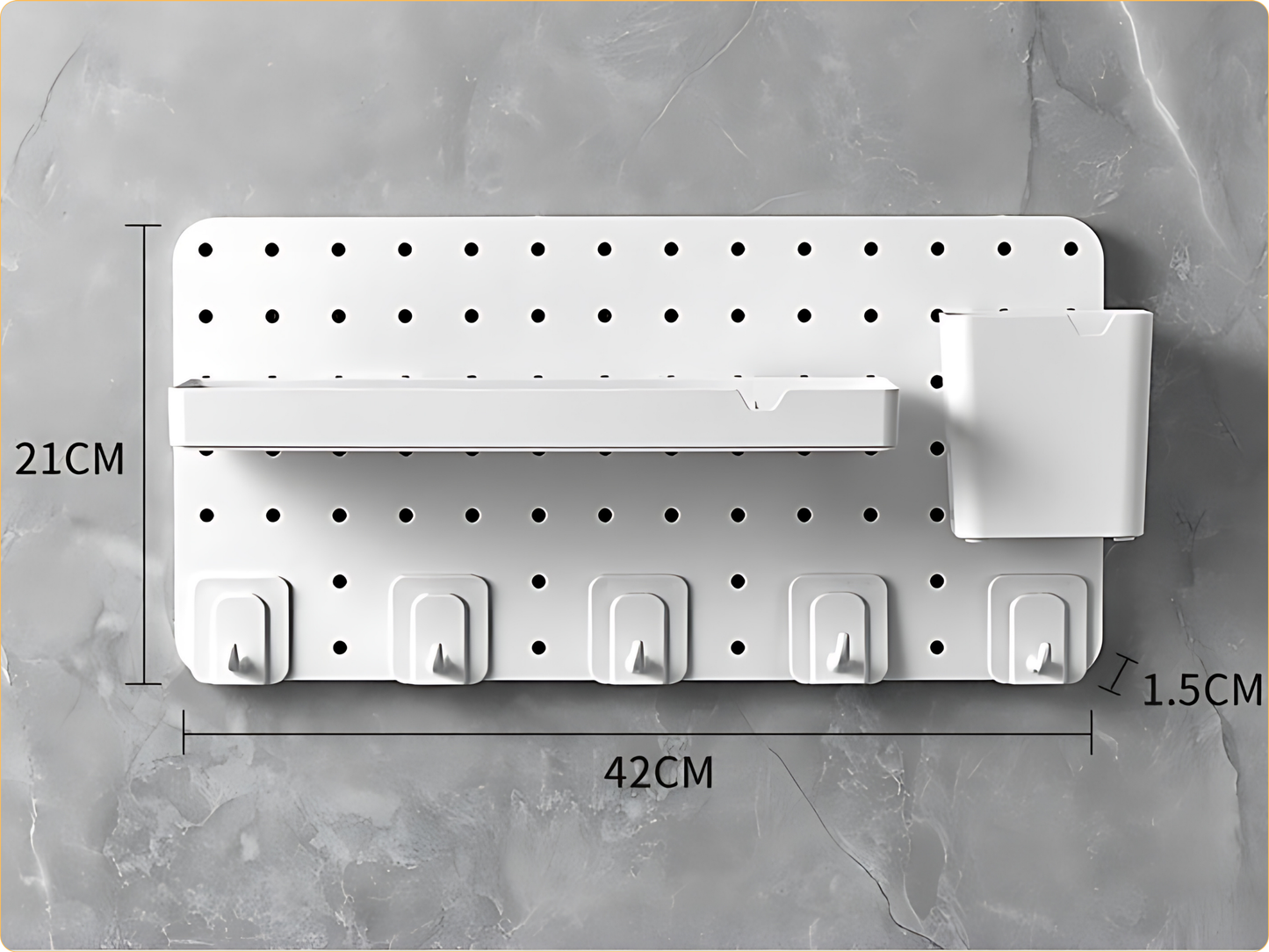 SUNCHHAYA Peg Board, Pegboard for Wall Organizer (White, Size :- 63x42 CM)