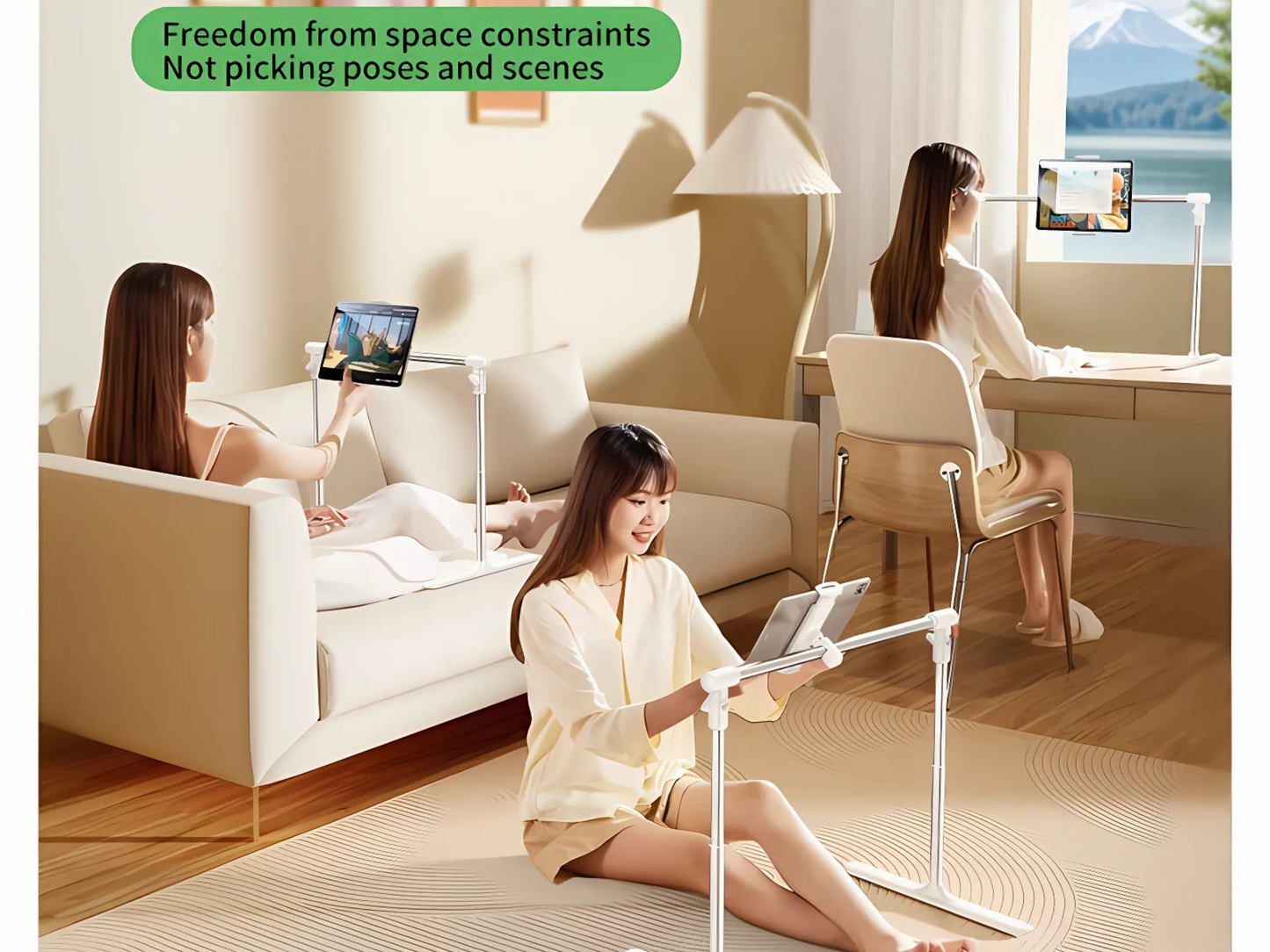 SUNCHHAYA Adjustable Tablet Holder Stand with Long Bed Mount (Tablet Stand)