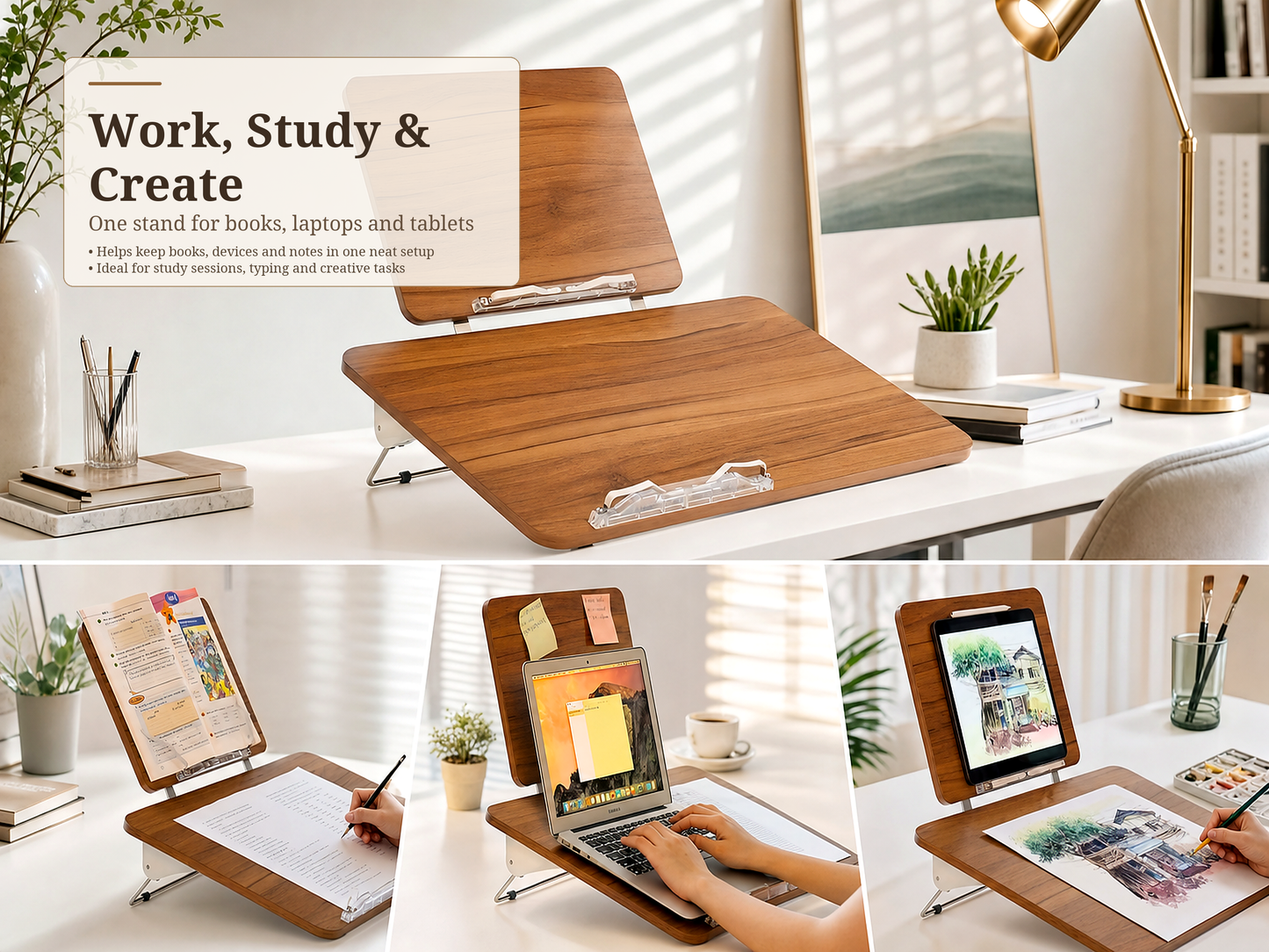 SUNCHHAYA BG-5LW New Dual Reading And Writing Stand With Adjustable Height-Angle