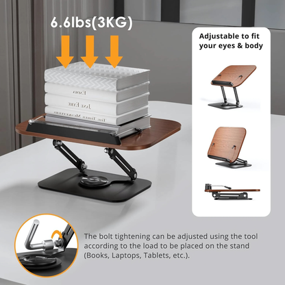 SUNCHHAYA New Book Reading Stand With Adjustable Height-Angle (R51_Brown)