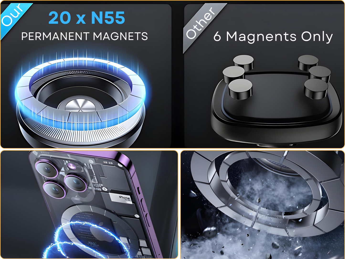 SUNCHHAYA Dual Magnetic Mobile Holder for Gym