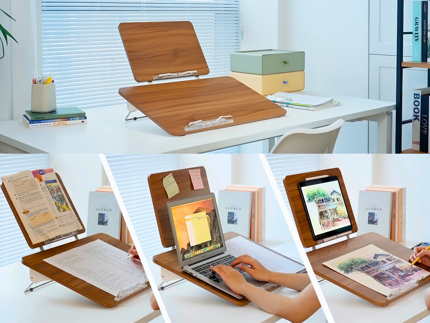 SUNCHHAYA New Dual Reading And Writing Stand With Adjustable Height-Angle (BG-5LW)