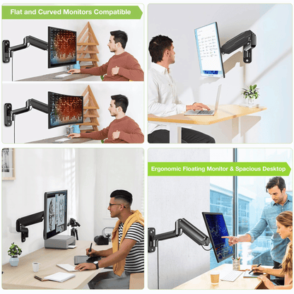 SUNCHHAYA Wall Mounted Arm for Desk, Wall Mounted Monitor Stand