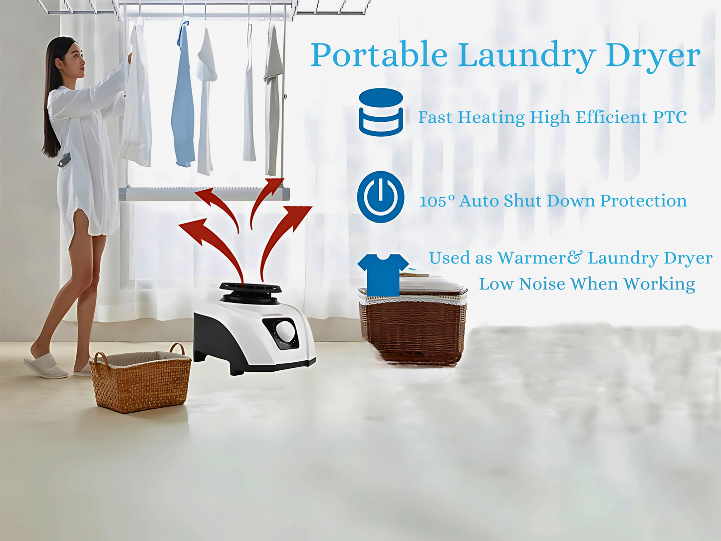 SUNCHHAYA Electric Clothes Dryer Rack – Auto-Off, Stainless Steel Frame, Waterproof Cover