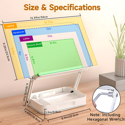 SUNCHHAYA Acrylic Book Reading Stand With Holder Adjustable Height-Angle (R22H)