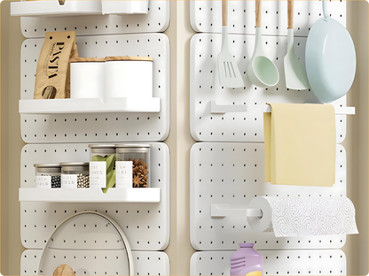 SUNCHHAYA Peg Board, Pegboard for Wall Organizer (White, Size :- 63x42 CM)