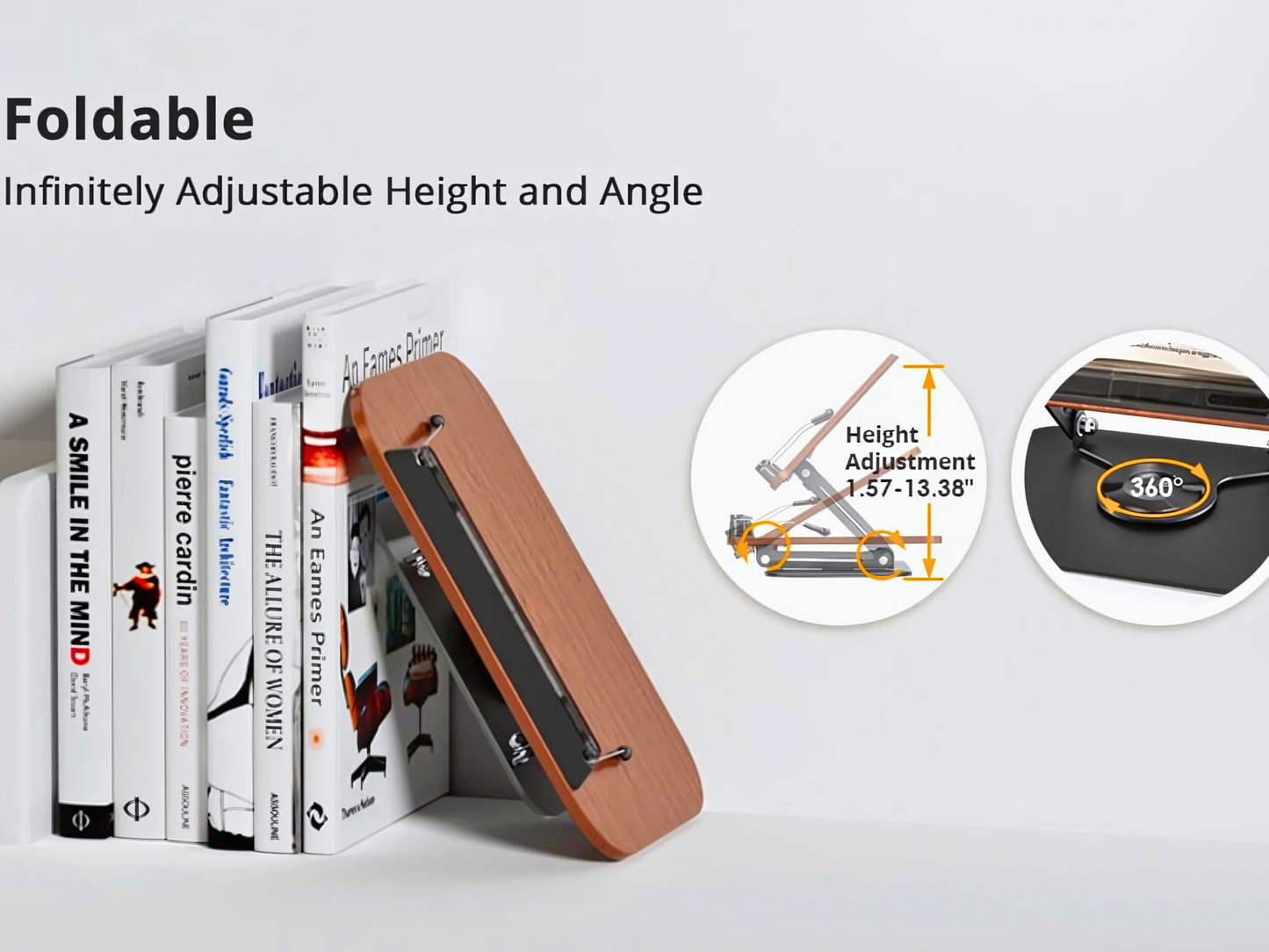 SUNCHHAYA New Book Reading Stand With Adjustable Height-Angle (R51_Brown)