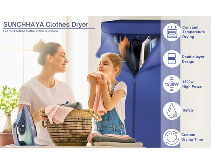 SUNCHHAYA Electric Clothes Dryer Rack – Auto-Off, Stainless Steel Frame, Waterproof Cover