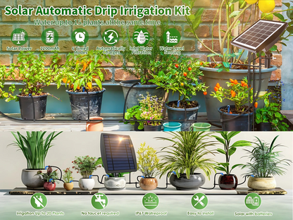 SUNCHHAYA Solar Powered Irrigation System Kit, 20 Plants Automatic Watering System