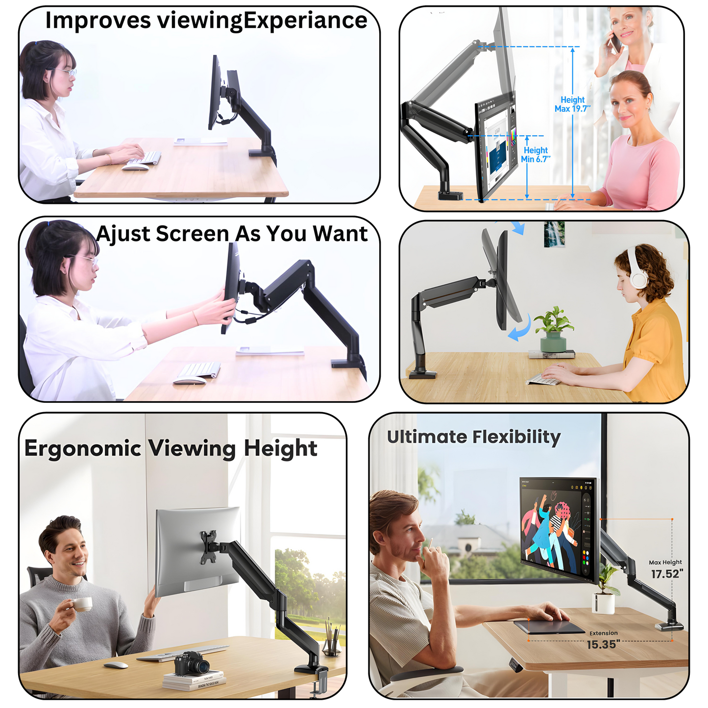 SUNCHHAYA Single Monitor Arm for Desk