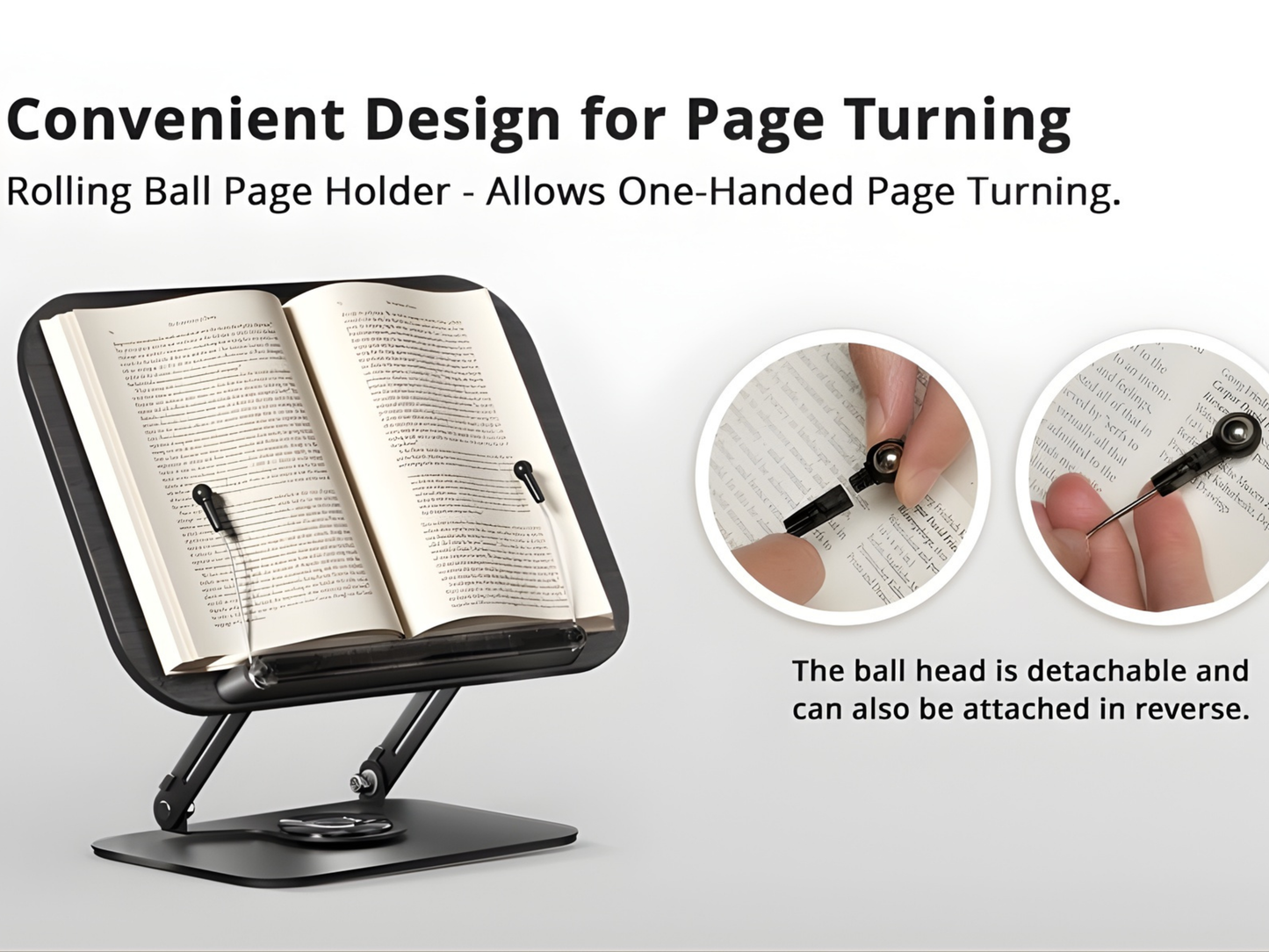 SUNCHHAYA New Book Reading Stand With Adjustable Height-Angle (R51_Black)