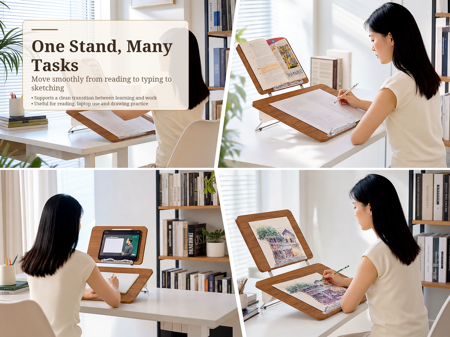 SUNCHHAYA BG-5LW New Dual Reading And Writing Stand With Adjustable Height-Angle