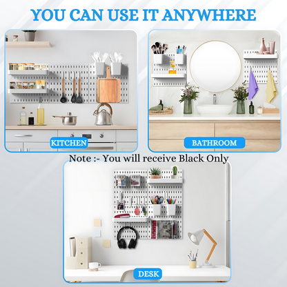 SUNCHHAYA Peg Board, Pegboard for Wall Organizer (Black, 56x56 CM)