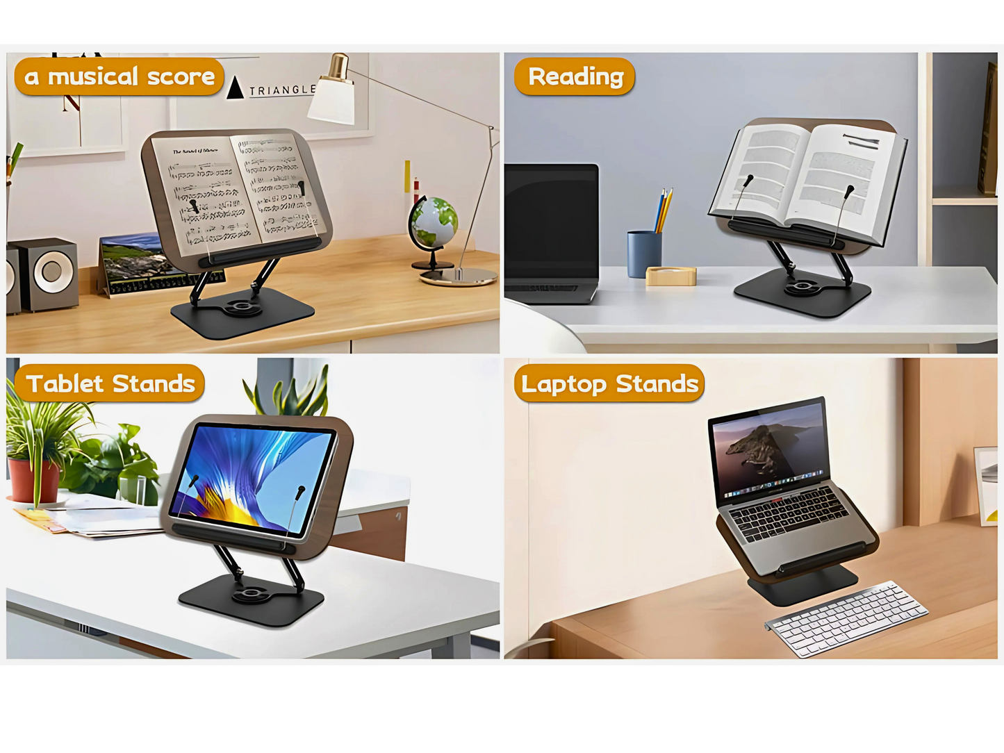 SUNCHHAYA New Book Reading Stand With Adjustable Height-Angle (R51_Brown)