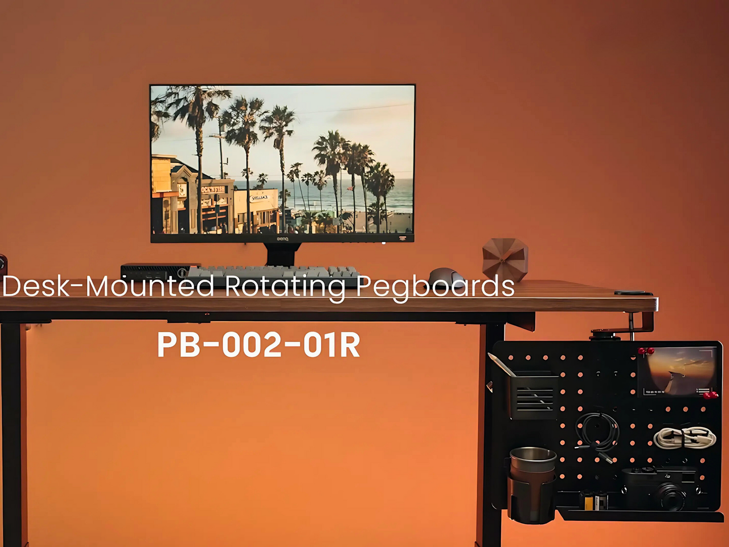 SUNCHHAYA Rotating Metal PegBoard For Table Mount (Metal, 42x40 CM)