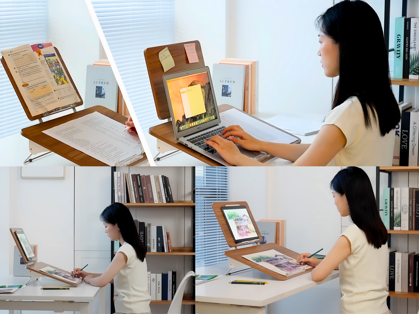 SUNCHHAYA New Dual Reading And Writing Stand With Adjustable Height-Angle (BG-5LW)
