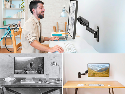 SUNCHHAYA Wall Mounted Arm for Desk, Wall Mounted Monitor Stand