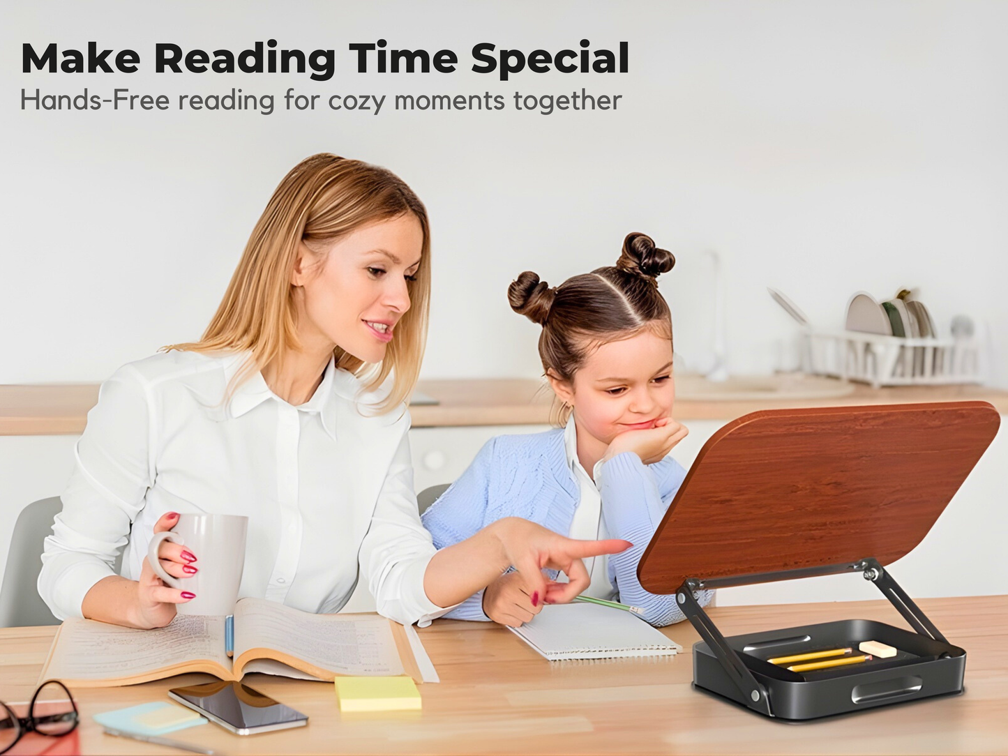 SUNCHHAYA Book Reading Stand With Holder Adjustable Height-Angle (R51H)