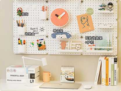 SUNCHHAYA Peg Board, Pegboard for Wall Organizer (White, Size :- 63x42 CM)