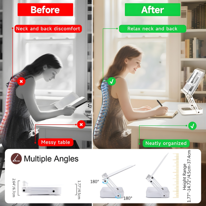 SUNCHHAYA Acrylic Book Reading Stand With Holder Adjustable Height-Angle (R22H)