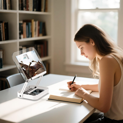 SUNCHHAYA Acrylic Book Reading Stand With Holder Adjustable Height-Angle (R22H)