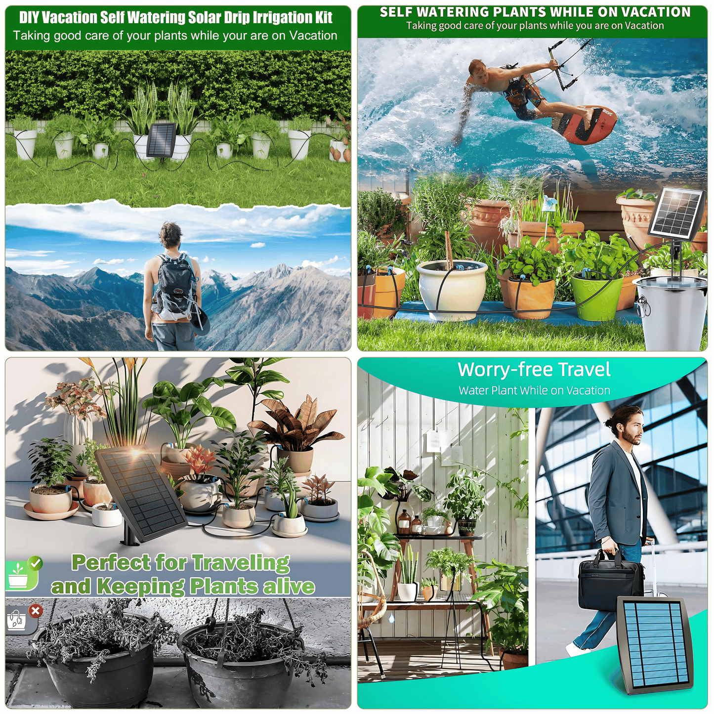 SUNCHHAYA Solar Powered Irrigation System Kit, 20 Plants Automatic Watering System