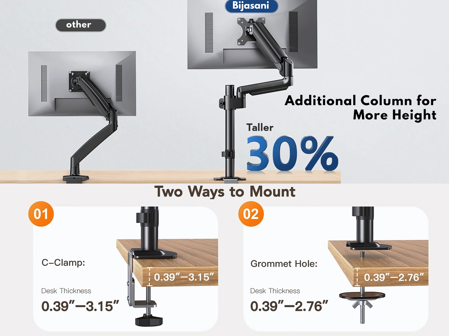 SUNCHHAYA Single Extended Arm for Desk