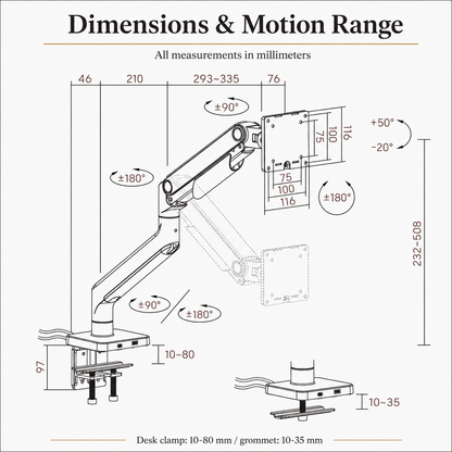 SUNCHHAYA Heavy Duty Monitor Arm for Desk