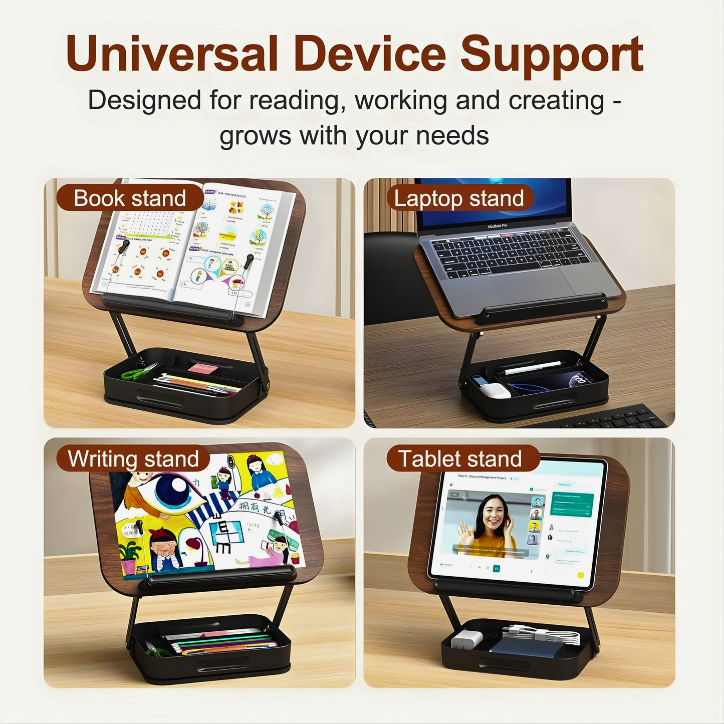 SUNCHHAYA Book Reading Stand With Holder Adjustable Height-Angle (R51H)