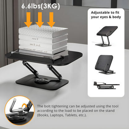 SUNCHHAYA New Book Reading Stand With Adjustable Height-Angle (R51_Black)