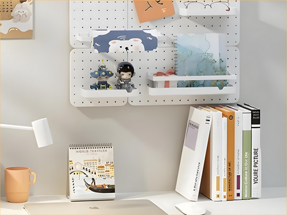 SUNCHHAYA Peg Board, Pegboard for Wall Organizer (White, Size :- 63x42 CM)