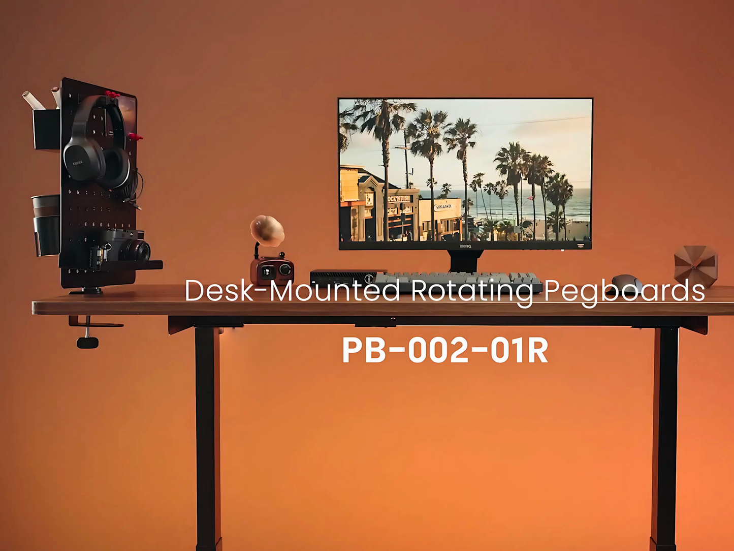 SUNCHHAYA Rotating Metal PegBoard For Table Mount (Metal, 42x40 CM)