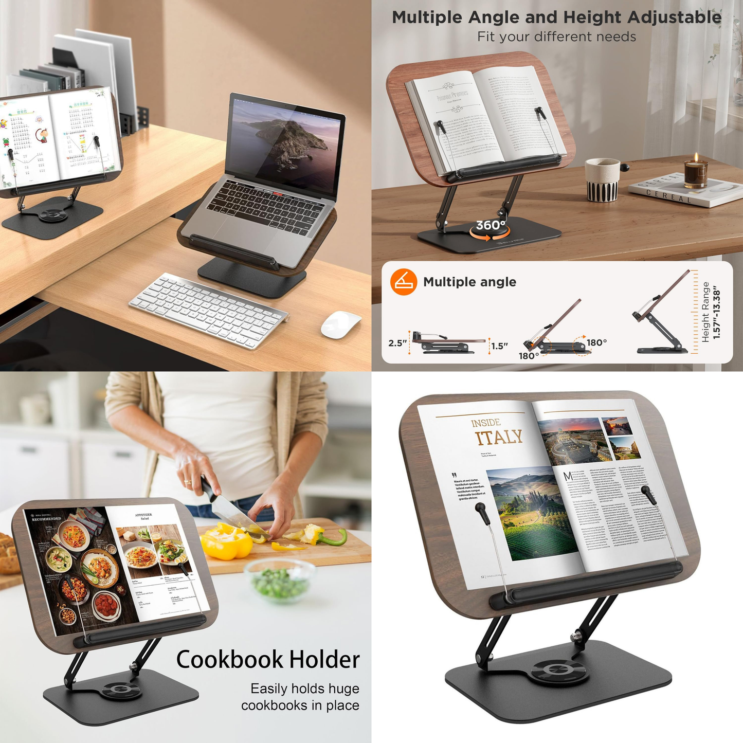 SUNCHHAYA New Book Reading Stand With Adjustable Height-Angle (R51_Brown)