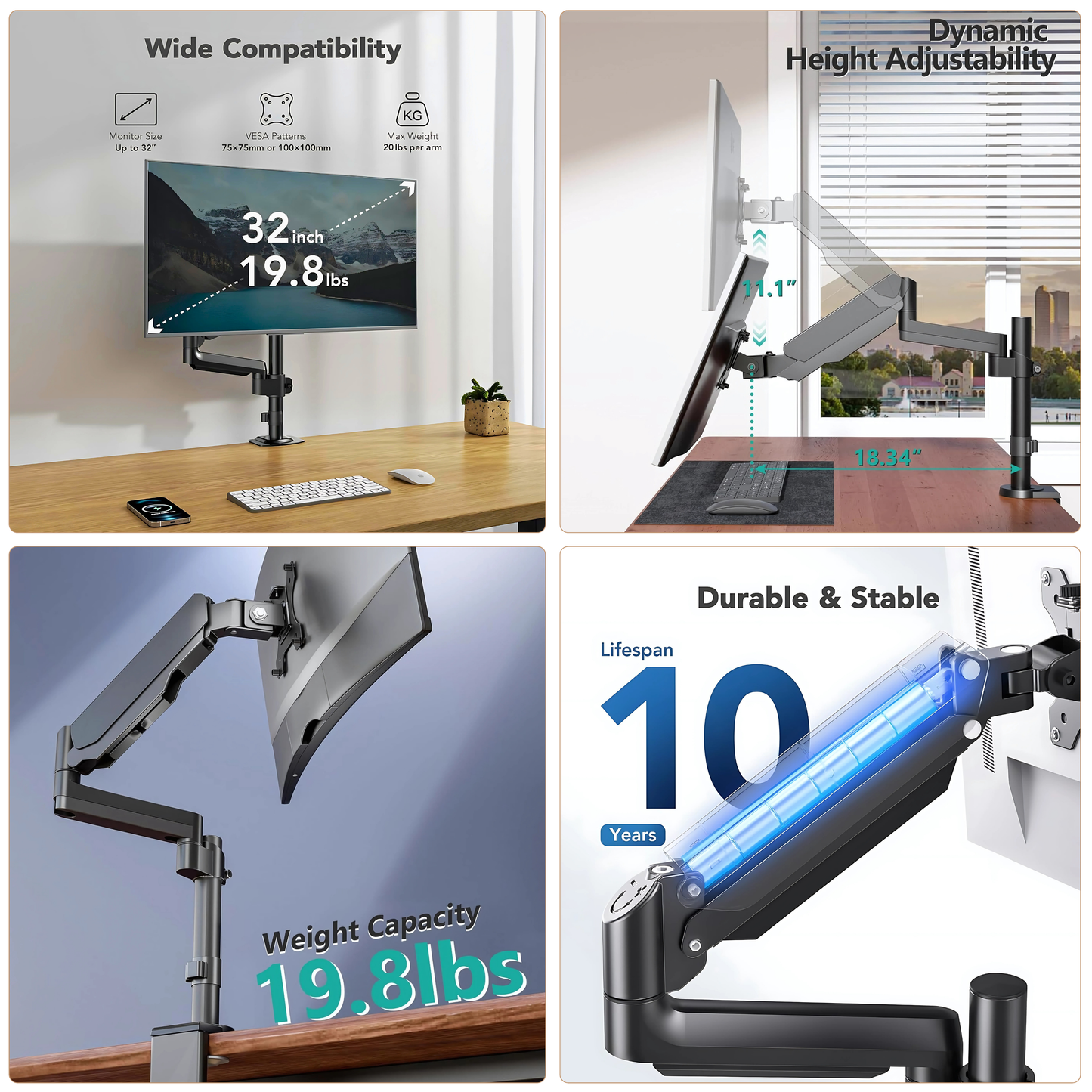 SUNCHHAYA Single Extended Arm for Desk