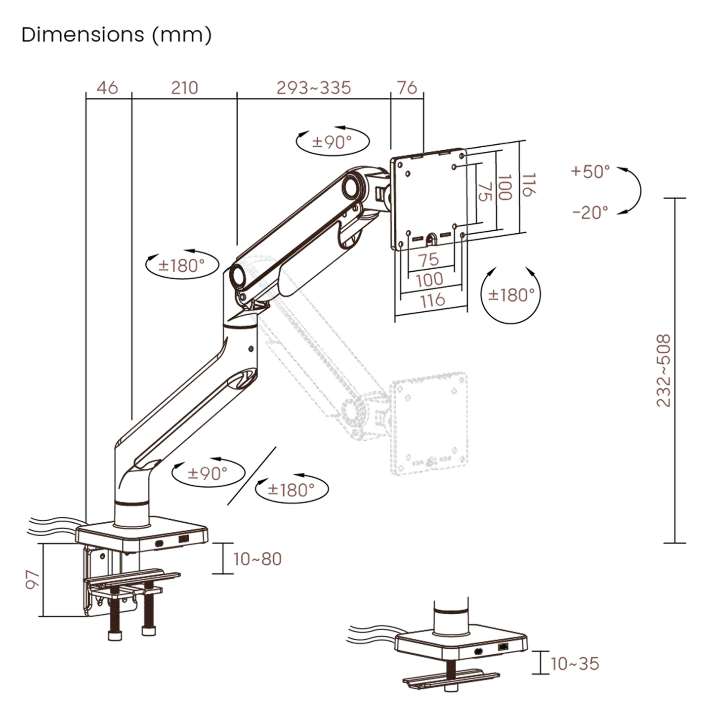 SUNCHHAYA Heavy Duty Monitor Arm for Desk